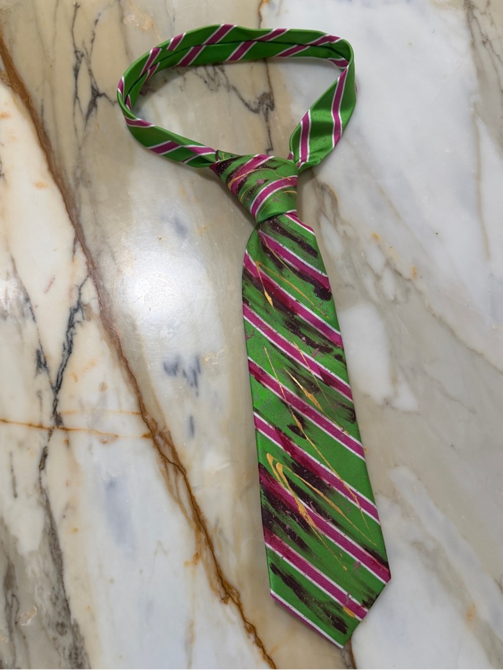 4 painted men’s neckties, all different